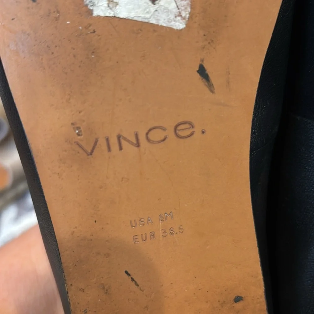 Vince‎ black leather Demi loafer